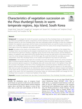 Characteristics of Vegetation Succession on the Pinus Thunbergii