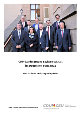 CDU-Landesgruppe Sachsen-Anhalt Im Deutschen Bundestag