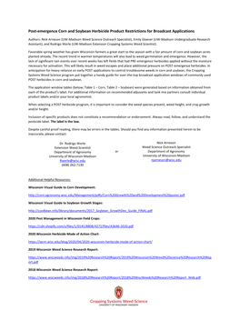 Post-Emergence Corn and Soybean Herbicide Product Restrictions for Broadcast Applications