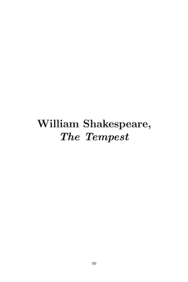 William Shakespeare, the Tempest