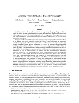 Symbolic Proofs for Lattice-Based Cryptography