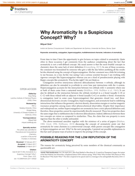 Why Aromaticity Is a Suspicious Concept? Why?