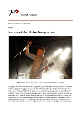 Interview Mit Dem Musiker Tomoyasu Hotei