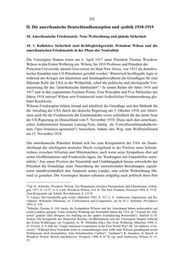 II. Die Amerikanische Deutschlandkonzeption Und -Politik 1918-1919