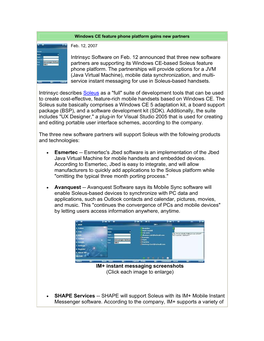 Intrinsyc: Windows CE Feature Phone Platform Gains New Partners