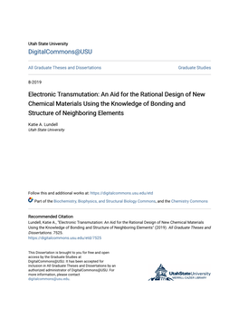 Electronic Transmutation: an Aid for the Rational Design of New Chemical Materials Using the Knowledge of Bonding and Structure of Neighboring Elements