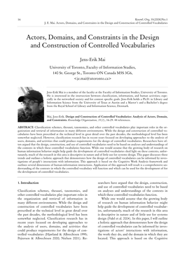 Actors, Domains, and Constraints in the Design and Construction of Controlled Vocabularies