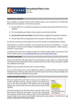 Recreational Pilot E-Zine Issue 104 March 2016