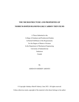 The Microstructure and Properties of Niobium