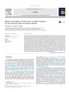 Basaltic Sand Ripples at Eagle Crater As Indirect Evidence for the Hysteresis Effect in Martian Saltation ⇑ H