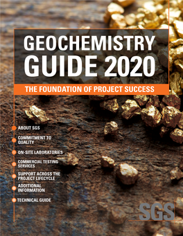 Geochemistry Guide 2020 the Foundation of Project Success