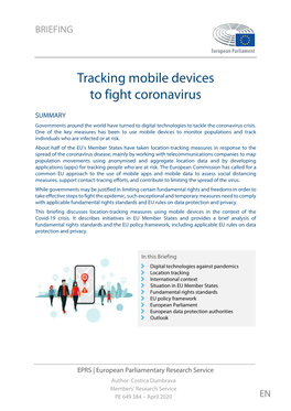 Tracking Mobile Devices to Fight Coronavirus