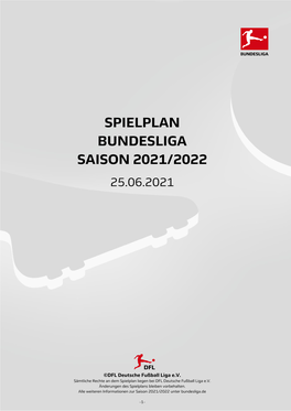 Spielplan Bundesliga | Saison 2021/2022