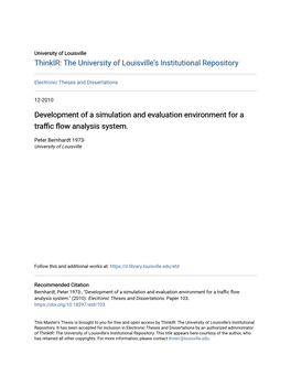 Development of a Simulation and Evaluation Environment for a Traffic Flow Analysis System