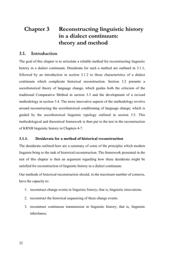 Chapter 3 Reconstructing Linguistic History in a Dialect Continuum: Theory and Method