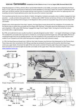 (1723-1809), Carronades Were Adopted by the Royal Navy In