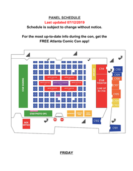 PANEL SCHEDULE Last Updated 07/12/2019 Schedule Is Subject to Change Without Notice