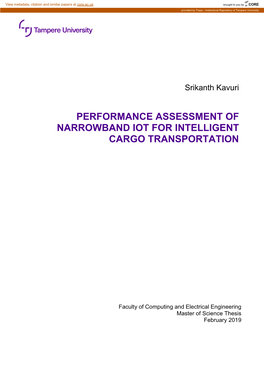 Performance Assessment of Narrowband Iot for Intelligent Cargo Transportation