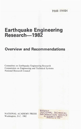 Earthquake Engineering Research-1982