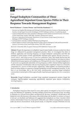 Fungal Endophyte Communities of Three Agricultural Important Grass Species Differ in Their Response Towards Management Regimes