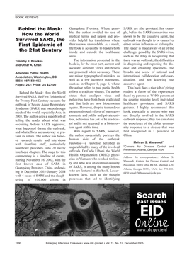 Search Results and Interviews Human Side of the Outbreak with Frontline Staff, Particularly Response—A Response Heralded As Mehran S