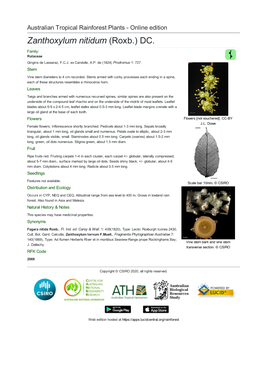 Zanthoxylum Nitidum (Roxb.) DC