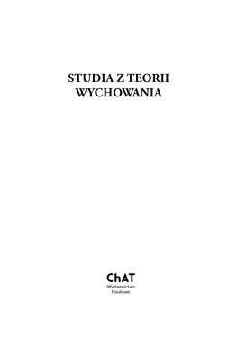 Studia Z Teorii Wychowania Tom Xi: 2020 Nr 3(32)