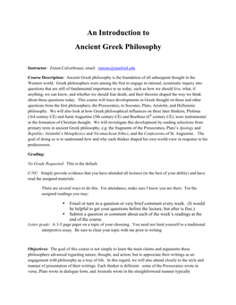 An Introduction to Ancient Greek Philosophy