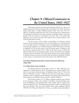 Chapter 9. Ohlone/Costanoans in the United States, 1847-1927