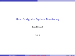 Unix::Statgrab - System Monitoring