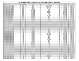 State of Nevada Fsc Compliant Cigarette/Ryo