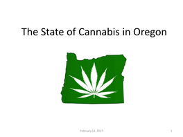 The State of Cannabis in Oregon