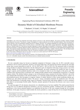 Dynamic Model of Chloralkali Membrane Process