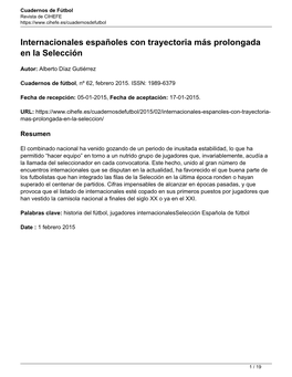 Internacionales Españoles Con Trayectoria Más Prolongada En La Selección