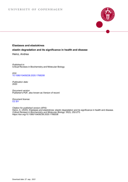 Elastases and Elastokines: Elastin Degradation and Its Significance in Health and Disease