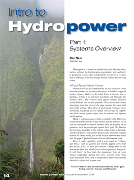 Intro to Hydropower