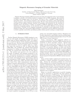 Magnetic Resonance Imaging of Granular Materials