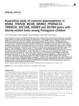 Association Study of Common Polymorphisms in MSRA, TFAP2B