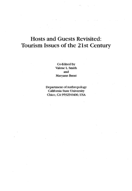 Hosts and Guests Revisited: Tourism Issues of the 21St Century