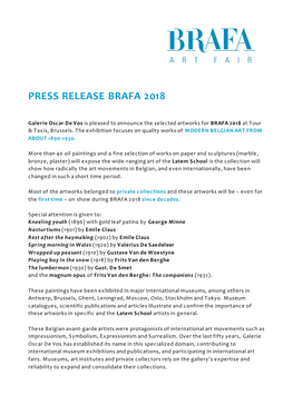 Press Release Brafa 2018