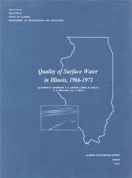 Quality of Surface Water in Illinois, 1966-1971