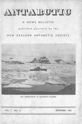 A News Bulletin New Zealand Antarctic Society