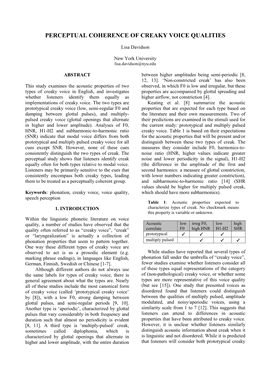 Perceptual Coherence of Creaky Voice Qualities