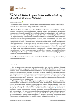 On Critical States, Rupture States and Interlocking Strength of Granular Materials
