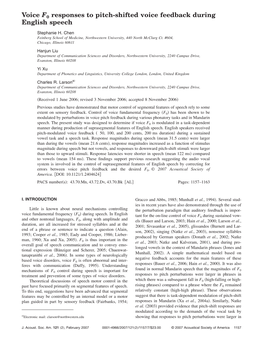 Voice F0 Responses to Pitch-Shifted Voice Feedback During English Speech