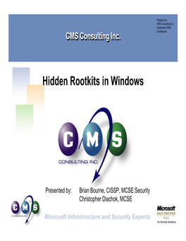 Hidden Rootkits in Windows