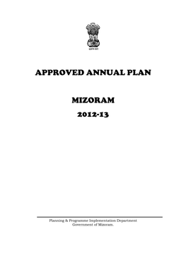 Approved Annual Plan Mizoram 2012-13