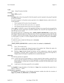 User Commands Chgrp ( 1 ) Chgrp – Change File Group Ownership