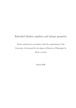 Extended Markov Numbers and Integer Geometry