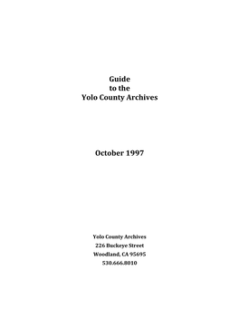 Guide to the Yolo County Archives